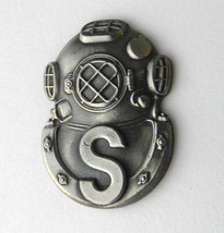 DIVE SALVAGE US ARMY DIVER HELMET PEWTER ZINC LOGO PIN BADGE 1 INCH - £4.51 GBP