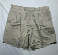 Ping Golf Shorts Mens 38 Beige Pleated Above Knee Pockets Soft Rayon Blend - $16.82