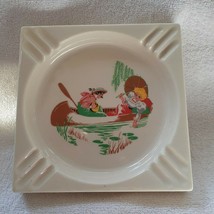 Hyalyn gay nineties vintage ashtray, 7 1/4&quot; square, couple in a canoe, #919? - £27.02 GBP