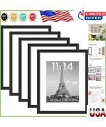 Gifting Made Easy: 5 Black 11x14 Photo Frames - Memorable Moments Displayed - $58.52 CAD