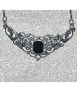 Silver necklace with octagon onyx stone - £28.40 GBP
