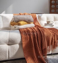 Large Knitted Throw Blanket • Oversized Cozy Throw Blanket • Modern Sofa Blanket - £42.28 GBP