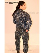 US NAVY NWU TYPE 1 BLUE DIGITAL CAMOUFLAGE BLUEBERRY UNIFORM PANTS TROUSERS - €27,50 EUR