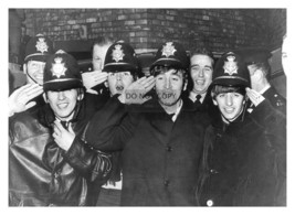 The Beatles Joking Around With Local Police Officers 5X7 B&amp;W Photo - £6.63 GBP