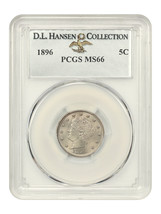 1896 5c PCGS MS66 ex: D.L. Hansen - £2,347.92 GBP