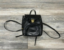 Nordstrom Black Leather Backpack Purse | Vintage | Handmade In Italy - £194.64 GBP