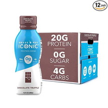 12 PACK! ICONIC Grass-Fed Protein Drink Chocolate Truffle KETO Lactose Free New! - £29.62 GBP