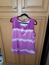 Women&#39;s Verigated Purple Sleeveless Striped Top, Size 5XL - £14.94 GBP