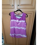 Women&#39;s Verigated Purple Sleeveless Striped Top, Size 5XL - $354.00 MXN
