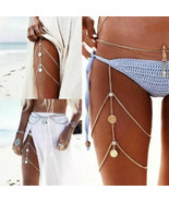 Sexy Vintage Gold Silver Plated Multi-Layer Tassel Women Band Coin Leg C... - $20.44 CAD