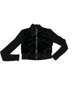 Express Womens Black Faux Fur Full Zip Sweater Jacket Sz S - £16.59 GBP