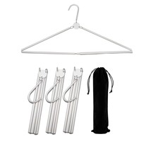 Retractable Portable Travel Hangers 3 Pcs, Aluminum Alloy Foldable Travel Hanger - £23.72 GBP