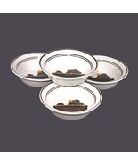 Four Royal Doulton Prairie LS1031 rimmed stoneware dessert bowls made in... - £62.22 GBP