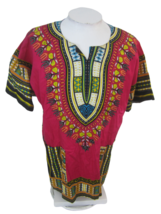 Dashiki shirt pullover African hippie hippy boho one size colorful unisex party - £19.83 GBP