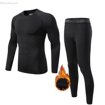 Men&#39;s  Tights Compression  Warm Base Layer Thermal Shirts Pants Fleece Kids Ther - £51.98 GBP