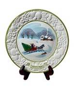Christmas 1972 Vintage Plate Horse Sleigh Snow Warm Cabin 3D Metlox USA ... - $222.50 MXN