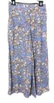 Jessica Simpson Women&#39;s Blue Floral Wide Leg Koney Capri Pants Size Large - £14.72 GBP