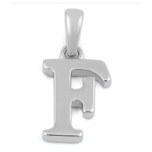 Block Letter Initial F Pendant Necklace Solid 925 Sterling Silver - £13.60 GBP