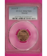 2018 D MS 67 Red Abraham Lincoln Shield Cent NGC Certified Graded Authen... - $75.21 CAD