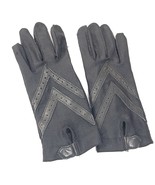 Aris Isotoner Womens Unlined Black Driving Gloves Nylon Spandex Leather Accents - $22.00