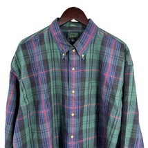 J.Crew Giant Fit Green Plaid Collared Long-Sleeve Button-Down Mens Shirt... - £22.01 GBP