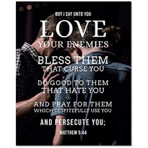 Bible Verse Canvas Love Your Enemies Matthew 5:44 Christian Home Décor Ready to  - $69.29