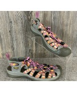 KEEN Womens Sandals Size 6 Bungee Cord Straps Multicolor Stripe Waterproof Trek - $30.10