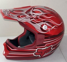Fox Racing Tracer XL 61-62cm Motocross Motorcycle Helmet Snell DOT Red/Silver - £59.61 GBP