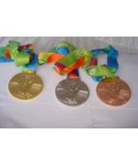 2016 Rio Olympic Medals: Set (Gold/Silver/Bronze) with Silk Ribbons &amp; Di... - £69.62 GBP