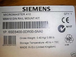 Siemens #6SE6400-0DR00-0AA0 Micromaster 410 DinRail Mtng Kit New (Lot of 3) - $50.00