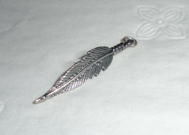 Sterling Silver Feather Charm 925 1 1/2&quot; - £7.88 GBP