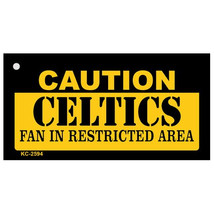 Smart Blonde 1.5 x 3 in. Caution Celtics Fan Area Novelty Metal Key Chain - $423.09 MXN