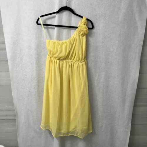 Primary image for Merona Women One Shoulder Flower Summer Spring Elastic Waist Dress - Yellow - S