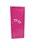 Emily Rose 18 Inch Doll Clothes Storage Locker Bright Pink School Butterfly - £20.26 GBP