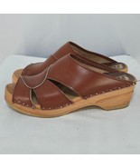 Vintage Troentorp Clogs Women 39 (8) Brown Nubuck Leather Slip on Origin... - $58.89