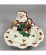 Fitz &amp; Floyd Santa Claus Omnibus Tidbit Nut Candy Dish Teddy Bear Gifts - £28.03 GBP
