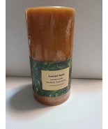 New Pier 1 Tuscan Herb Candle Textured Colonnade Round 3”x6” Mustard 1 W... - $667.41 MXN