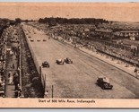 Indy 500 Cars Start of 500 Mile Race Indianapolis IN UNP 1930s Postcard K12 - £10.92 GBP