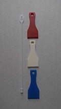 3 - New Red, White &amp; Blue Plastic Lottery Scrapers with 1 Tag Cord - $7.50