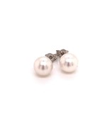 Akoya Pearl Stud Earrings 14k White Gold 6.95 mm Certified $599 015867 - $371.25