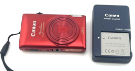 Canon PowerShot ELPH 300 HS 12.1MP Digital Camera RED HD 5X Zoom Bundle Tested - £264.25 GBP