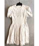 Vintage Jessica McClintock Girls Dress Size 12 white Lace mid length - £31.63 GBP