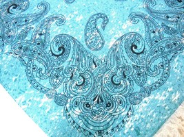 Classic Paisley Bandana in Blue Turquoise Color Head Wrap Scarf Hanky - €3,43 EUR