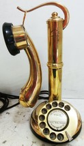 Brass Candlestick Rotary Dial &quot;Guillotine&quot; Telephone Operational - $395.00