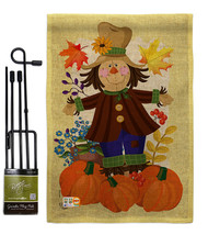 Autumn Scarecrow Burlap - Impressions Decorative Metal Garden Pole Flag ... - £26.84 GBP