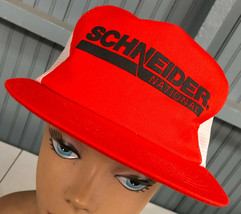 Schneider National Big Rig Trucking USA VTG Snapback Baseball Hat Cap - £14.57 GBP