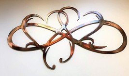 Dual Infinity Hearts - Metal Wall Art - Copper 25&quot; x 15&quot;  - £54.65 GBP