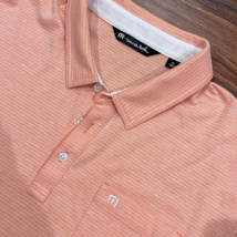 Travis Mathew Men&#39;s Size XL Short Sleeve Golf Polo Shirt Orange - With Pocket - £21.49 GBP