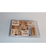 STAMPIN UP A GREETING FOR ALL REASONS SET OF 14 WOOD RUBBER STAMPS - £5.33 GBP