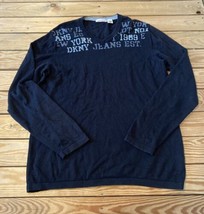 DKNY Jeans Men’s V Neck pullover sweater size M Black L1 - £14.00 GBP